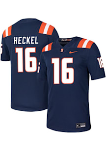 Tanner Heckel  Nike Illinois Fighting Illini Navy Blue NIL Game Name And Number Football Jersey