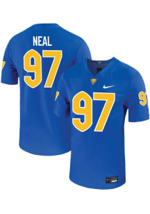 Isaiah Neal  Mens Blue Pitt Panthers NIL Game Name And Number Football Jersey