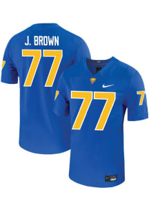 Jackson Brown  Mens Blue Pitt Panthers NIL Game Name And Number Football Jersey