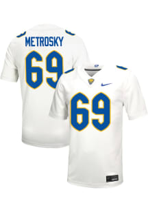 Matt Metrosky Nike Mens White Pitt Panthers NIL Game Name And Number Football Jersey