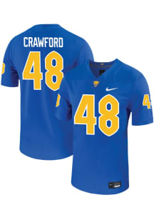 Nico Crawford  Mens Blue Pitt Panthers NIL Game Name And Number Football Jersey