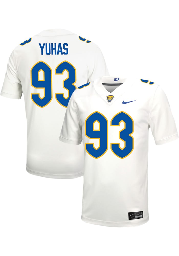 Ty Yuhas Mens White Pitt Panthers Football Name And Number