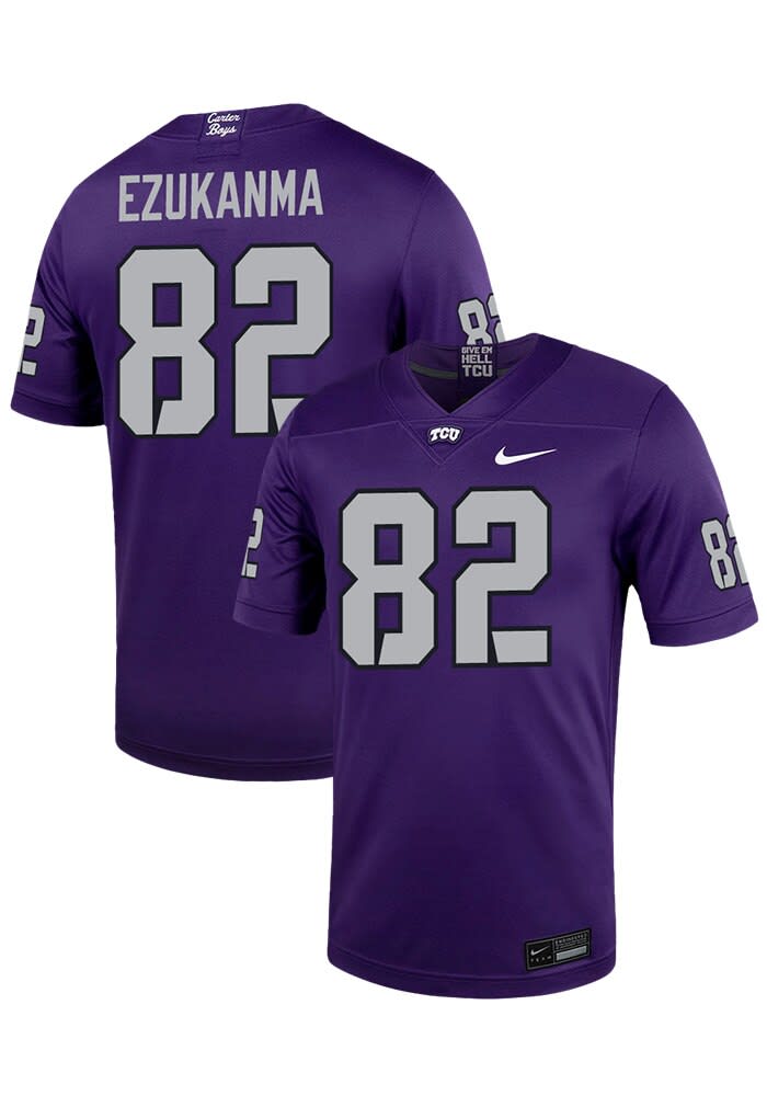 Dozie Ezukanma Mens PURPLE TCU Horned Frogs NIL Game Name And