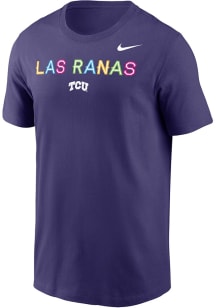 Nike TCU Horned Frogs Purple Football Las Ranas Short Sleeve T Shirt