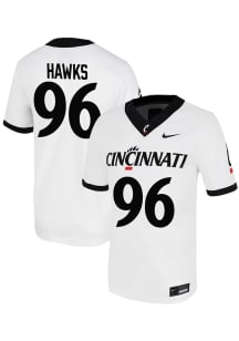 Nathan Hawks Nike Mens White Cincinnati Bearcats NIL Game Football Jersey