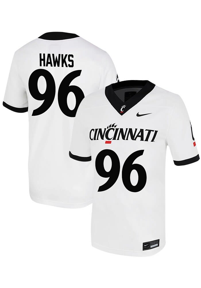 Nathan Hawks Nike Cincinnati Bearcats White NIL Game Football Jersey