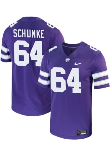 Navarro Schunke Nike Mens Purple K-State Wildcats NIL Game Football Jersey