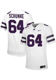 Navarro Schunke Nike Mens White K-State Wildcats NIL Game Football Jersey