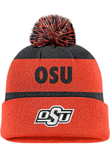 Nike Oklahoma State Cowboys Orange C12360 - NK PEAK STRIPE BEANIE Mens Knit Hat