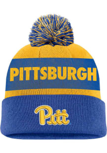 Nike Pitt Panthers Blue C12360 - NK PEAK STRIPE BEANIE Mens Knit Hat