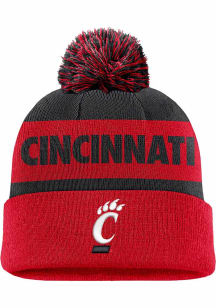 Cincinnati Bearcats Nike C12360 - NK PEAK STRIPE BEANIE Mens Knit Hat - Red