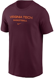 Nike Virginia Tech Hokies Maroon Basketball Core Short Sleeve T Shirt