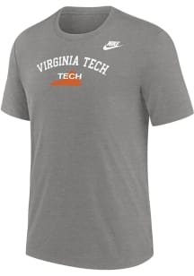 Nike Virginia Tech Hokies Grey Vault Number One Triblend Short Sleeve Fashion T Shirt