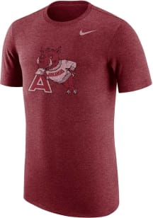 Nike Arkansas Razorbacks Crimson Vintage Logo Triblend Design Short Sleeve Fashion T Shirt