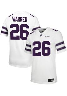 Cooper Warren Nike Mens White K-State Wildcats NIL Game Football Jersey