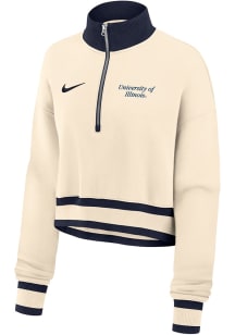 Womens Illinois Fighting Illini Natural Nike Phoenix Qtr Zip