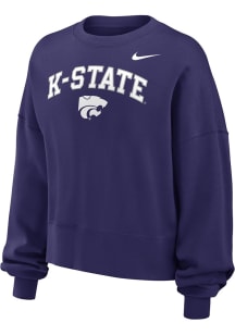 Womens K-State Wildcats Purple Nike Phoenix Crew Sweatshirt
