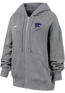 Womens K-State Wildcats Grey Nike Phoenix Long Sleeve Full Zip Jacket
