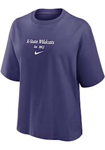 K-State Wildcats Purple Nike Boxy Short Sleeve T-Shirt