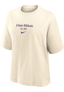 K-State Wildcats Natural Nike Boxy Short Sleeve T-Shirt