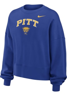 Womens Pitt Panthers Blue Nike Phoenix Crew Sweatshirt