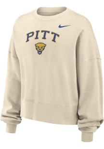 Womens Pitt Panthers Natural Nike Phoenix Crew Sweatshirt