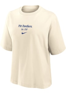 Pitt Panthers Natural Nike Boxy Short Sleeve T-Shirt