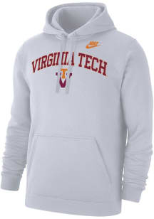 Nike Virginia Tech Hokies Mens White Vintage Hokies Vault Club Fleece Long Sleeve Hoodie