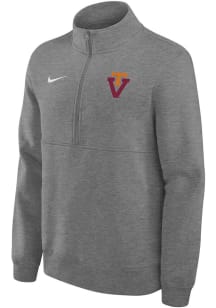 Nike Virginia Tech Hokies Mens Grey Vintage Logo Club Fleece Long Sleeve Qtr Zip Pullover