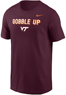Nike Virginia Tech Hokies Maroon Gobble Up Core Short Sleeve T Shirt