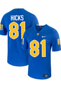 Cataurus Hicks  Mens Blue Pitt Panthers Football Name And Number Football Jersey