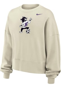 Womens K-State Wildcats White Nike Varsity Soccer Crew Sweatshirt