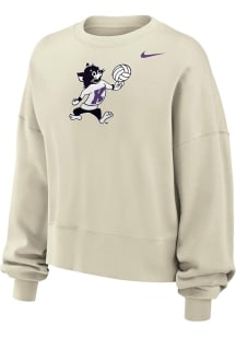 Womens K-State Wildcats White Nike Varsity Volleyball Crew Sweatshirt