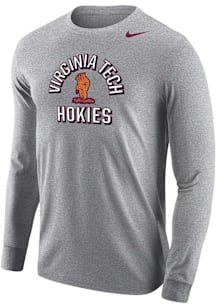Nike Virginia Tech Hokies Grey DriFIT Long Sleeve T Shirt