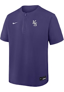 Nike K-State Wildcats Mens Purple Baseball Windshirt Short Sleeve Jacket