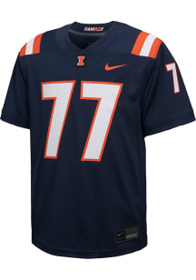 Youth Illinois Fighting Illini Navy Blue Nike Sideline Replica Football Jersey Jersey