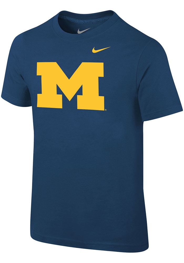 Nike Michigan Wolverines Boys Navy Blue Core Short Sleeve T-Shirt
