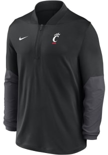 Mens Cincinnati Bearcats Black Nike 0 Sideline Medium Weight Qtr Zip Pullover