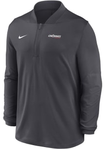 Mens Cincinnati Bearcats Grey Nike 0 Sideline Medium Weight Qtr Zip Pullover