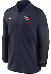 Nike Dayton Flyers Mens Navy Blue 0 Sideline Medium Weight Long Sleeve Qtr Zip Pullover