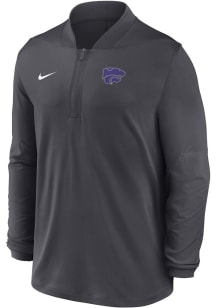 Mens K-State Wildcats Grey Nike 0 Sideline Medium Weight Qtr Zip Pullover