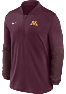 Mens Minnesota Golden Gophers Maroon Nike 0 Sideline Medium Weight Qtr Zip Pullover