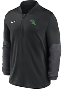 Nike North Texas Mean Green Mens Black 0 Sideline Medium Weight Long Sleeve Qtr Zip Pullover