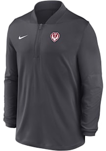 Nike Temple Owls Mens Anthracite 0 Sideline Medium Weight Long Sleeve Qtr Zip Pullover