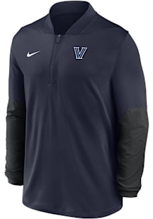 Nike Villanova Wildcats Mens Navy Blue 0 Sideline Medium Weight Long Sleeve Qtr Zip Pullover