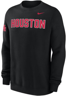 Nike Houston Cougars Mens Black 0 Twill Club Long Sleeve Crew Sweatshirt