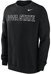 Nike Iowa State Cyclones Mens Black 0 Twill Club Long Sleeve Crew Sweatshirt