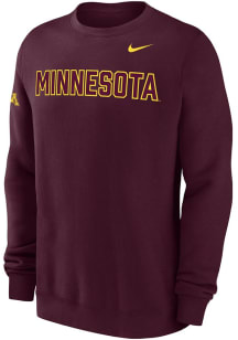 Mens Minnesota Golden Gophers Maroon Nike 0 Twill Club Crew Sweatshirt