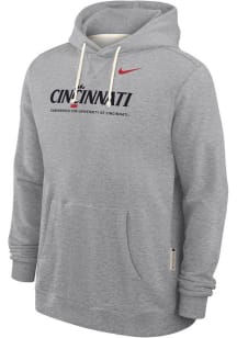 Mens Cincinnati Bearcats Grey Nike 0 Sideline Pullover Hooded Sweatshirt