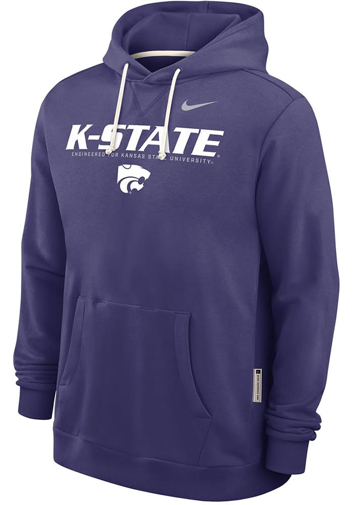 Nike Mens PURPLE K-State Wildcats 0 Sideline Pullover Hoodie